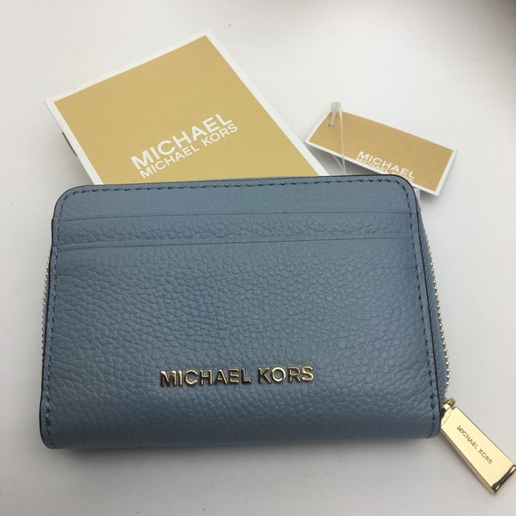 Michael Kors Accessories - MICHAEL KORS Powder Blue Pebbled Leather Wallet